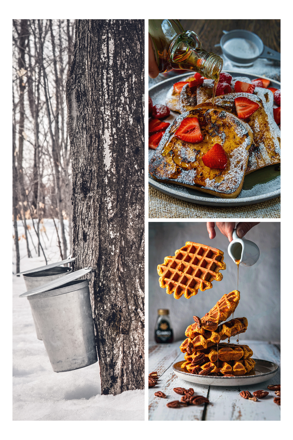 Canadian Maple Syrup Farm French Toast with Maple Syrup Waffles with Maple Syrup